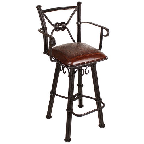 Coronado Swivel Counter Stool w/Arms - Colonial Antique Brown