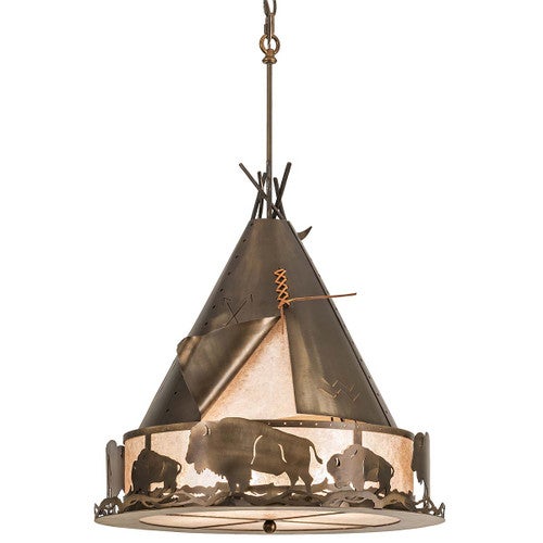 Native Buffalo Teepee Pendant Light