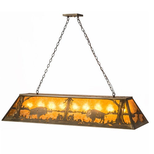 Two Bison Oblong Pendant Light