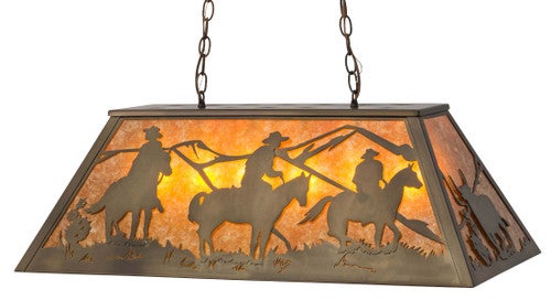 Cattle Rustlers Oblong Pendant Light