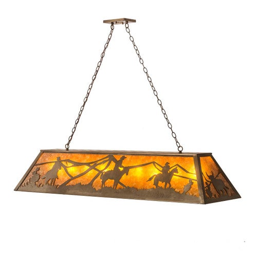 Three Rustlers Oblong Pendant Light