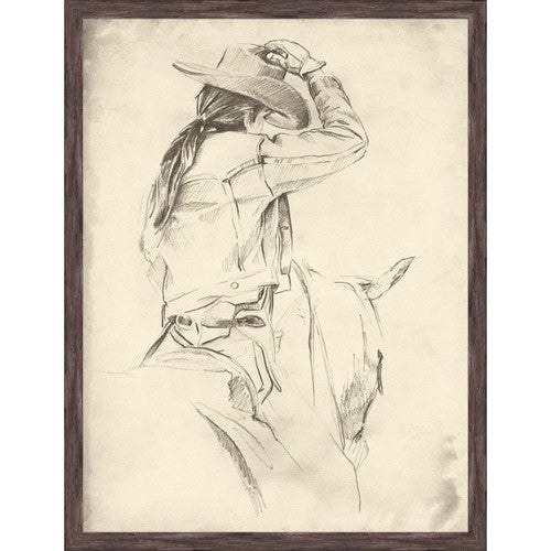 Cowgirl Rancher Sketch II Wall Art