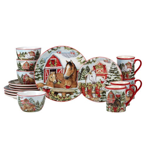Holiday Haven Dinnerware Set - 16 pcs