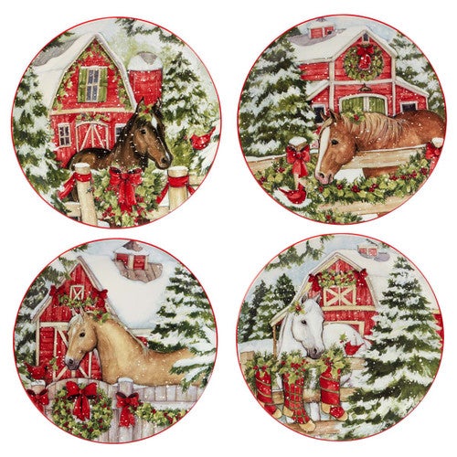 Holiday Haven Dessert Plates - Set of 4