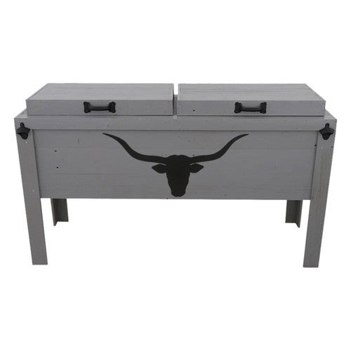 Longhorn Silhouette Double Cooler - Gray