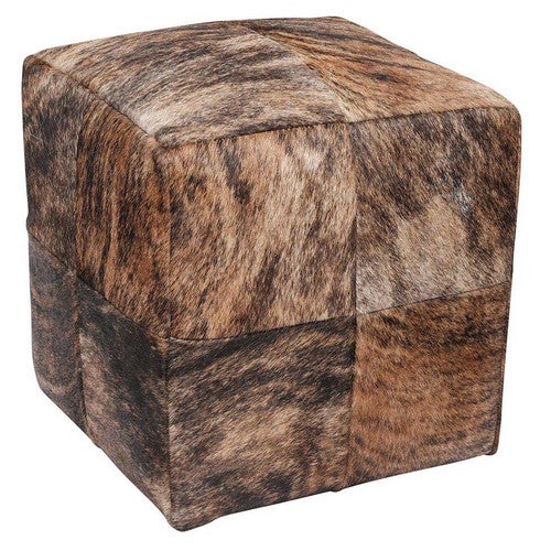 Saddle Brown Square Pouf