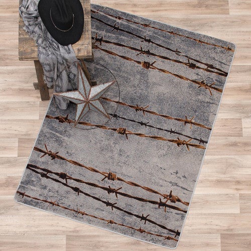 Barbed Wire Gray Rug Collection
