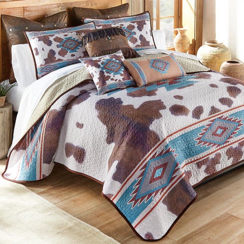 Aztec Cowhide Quilt Bedding - CLEARANCE