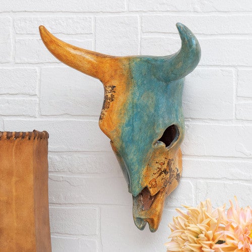 Turquoise Canyon Clay Skull Wall Hanging