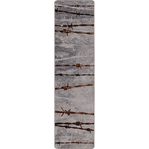 Barbed Wire Gray Rug - 2 x 8