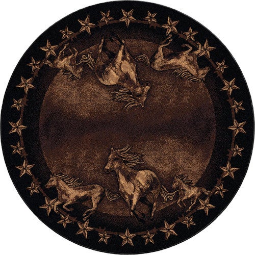 Wild Horses & Stars Rug - 8 Ft. Round
