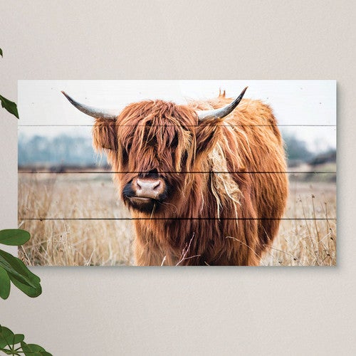 Highland Cow Pallet Wall Hanging - OVERSTOCK