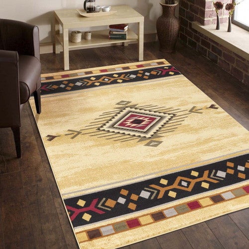 Gold Rush Diamond Cream Rug Collection