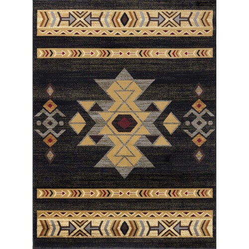 Outlaw Oasis Black Rug - 5 x 7