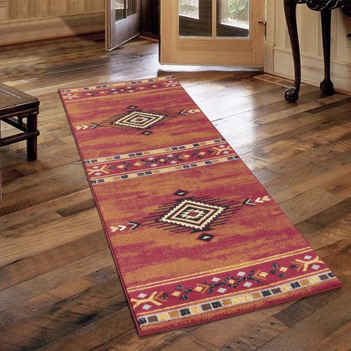Gold Rush Diamond Red Rug - 3 x 7
