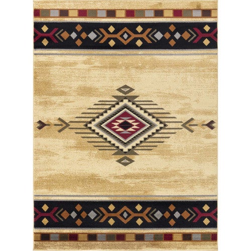 Gold Rush Diamond Cream Rug - 5 x 7