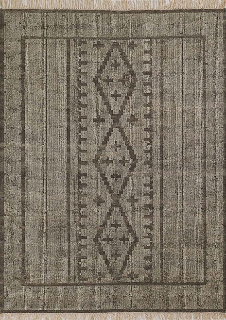 Southwest Charm Tan Fringed Rug - 2 x 8