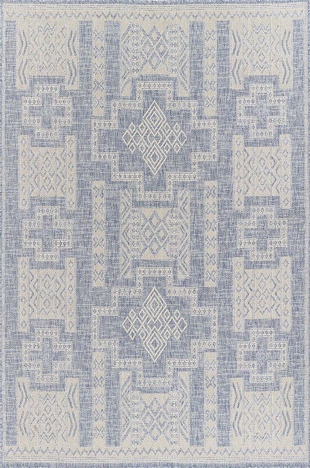Navajo Blue Indoor/Outdoor Rug - 5 x 7