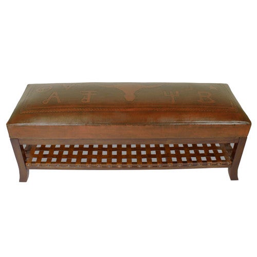Laredo Super Bench - Steer Brands Rustic