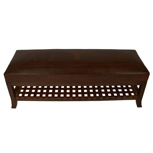 Laredo Super Bench - Steer Brands Antique Brown