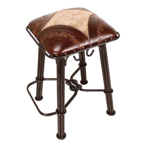 Coronado Iron Counter Stool - Light Hair on Hide
