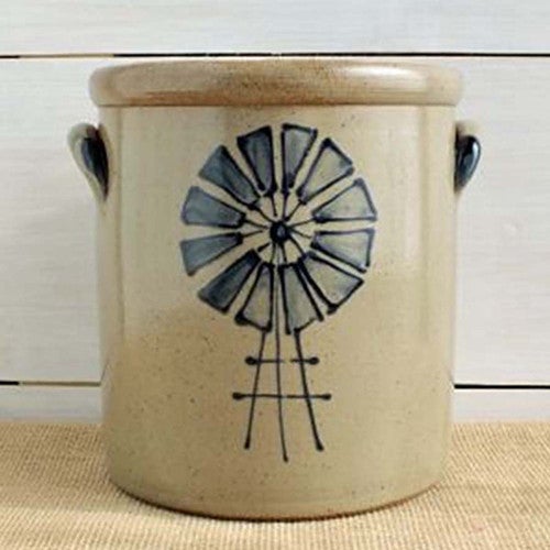 Country Windmill Half-Gallon Crock