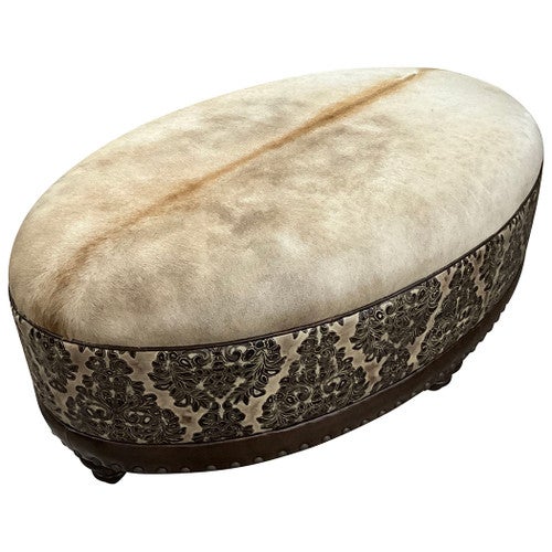 Silverton Cowhide Oval Ottoman