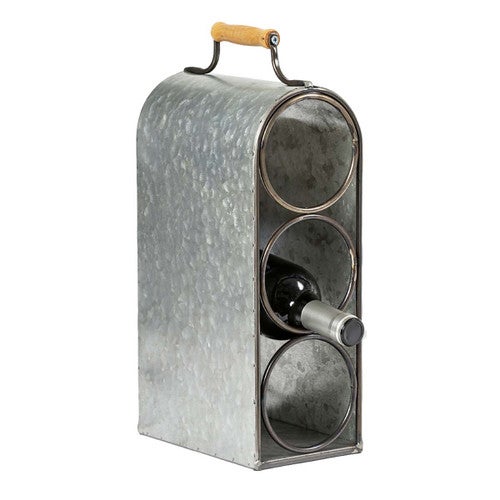 White Galvanized Wine Caddy