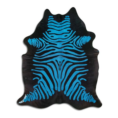 Blue Zebra Cowhide Rugs