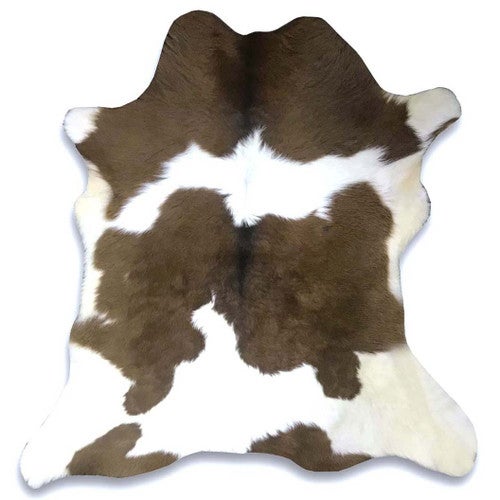 White & Chocolate Calfskin Rug