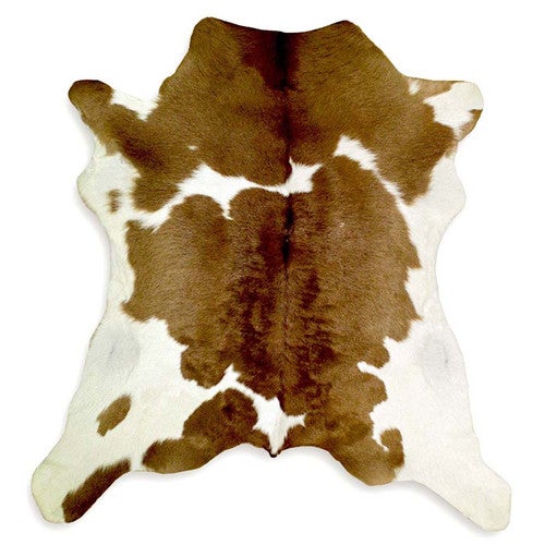 Brown & White Calfskin Rug