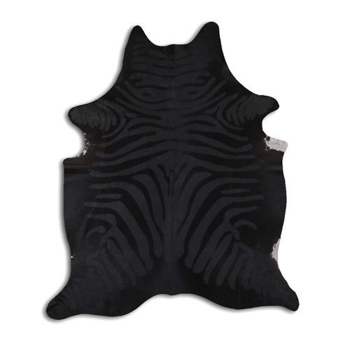 Black Zebra Cowhide Rug - Large