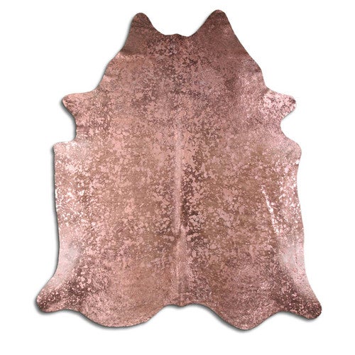 Rose Specked Brown Cowhide Rug - Large