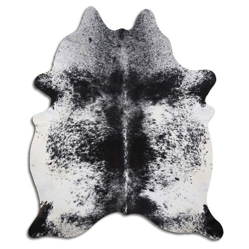 Salt & Pepper Black Cowhide Rug - Medium