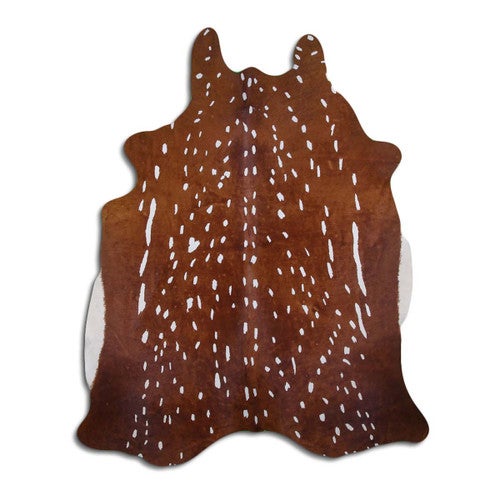 Whitetail Printed Cowhide Rug - Medium
