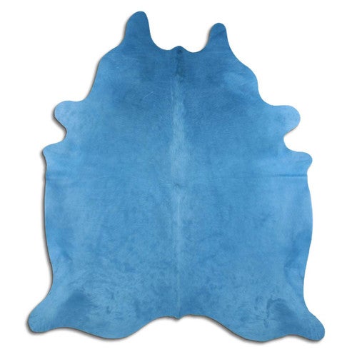 Light Blue Cowhide Rug - Medium