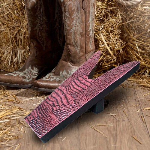 Red Alligator Embossed Leather Boot Jack