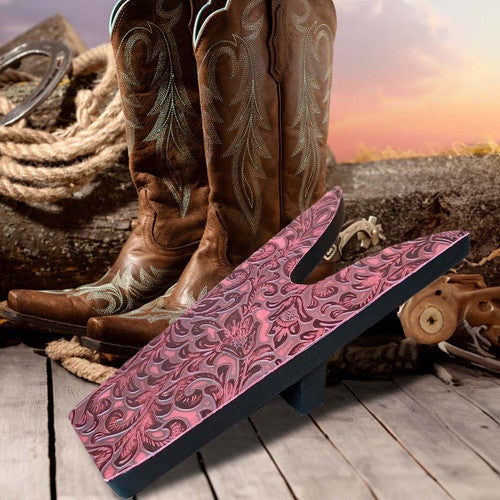Red Botanical Leather Boot Jack