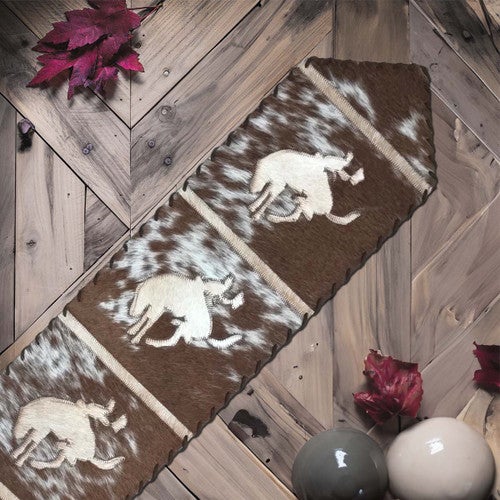 Light Wild Rider Cowhide Table Runner - 120 Inch