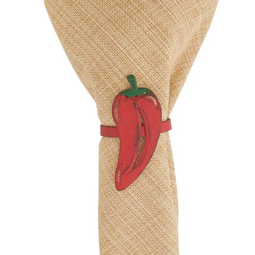 Fiesta Chili Pepper Napkin Rings - Set of 4