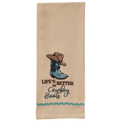 Western Cowboy Boots Dishtowels - Set of 4