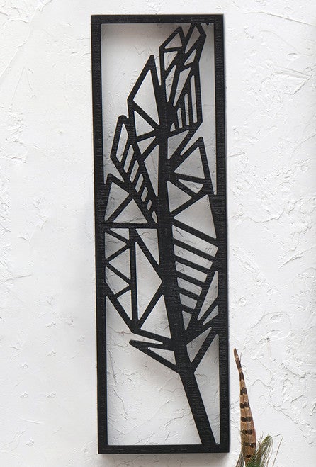 Abstract Feather Wood Wall Art - 2 - CLEARANCE