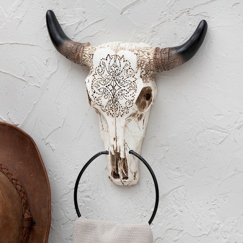 Steer Skull Towel Ring