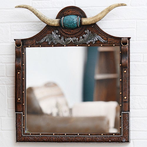Wild West Longhorn Mirror
