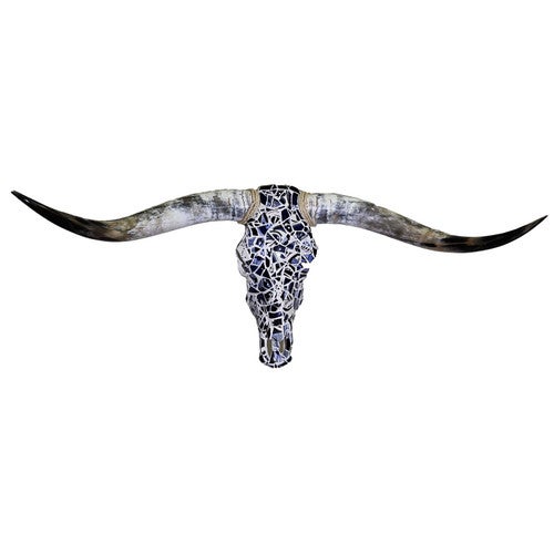 Authentic Longhorn Skull with Blue Stone