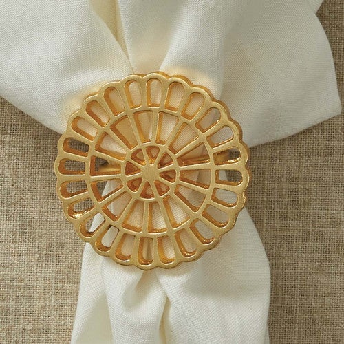 Circular Stamped Napkin Rings - Set of 4