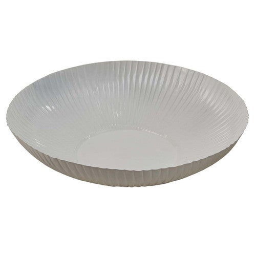 Metal Grooved Serving Bowl