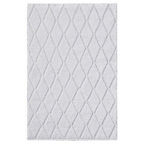 White Rhombus Rug - 8 x 10