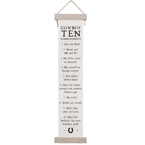 Cowpoke Commandments Wall Art