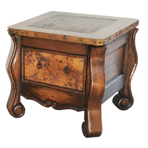 Scrolled & Studded End Table